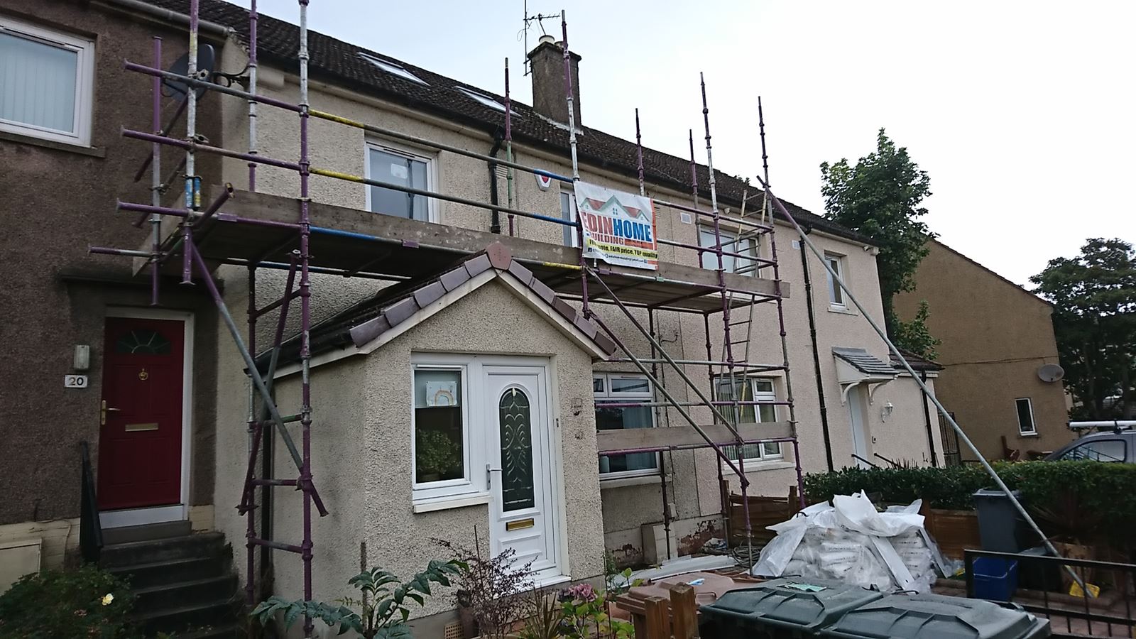front doorway improved by roughcaster Edinburgh