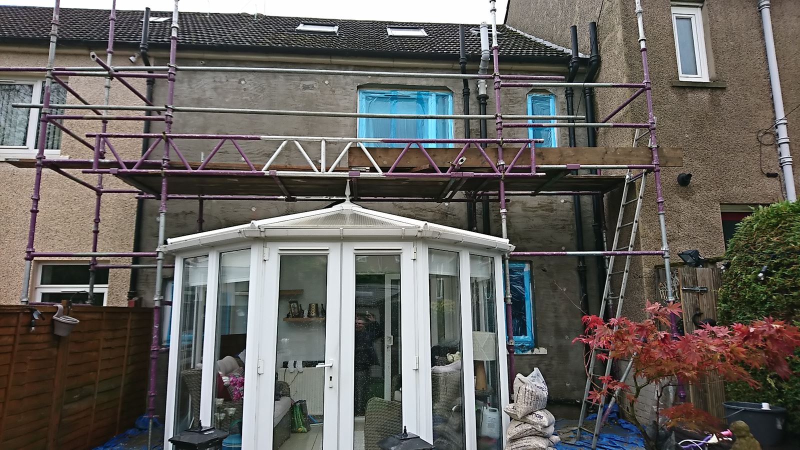large facade prepared for rendering Edinburgh