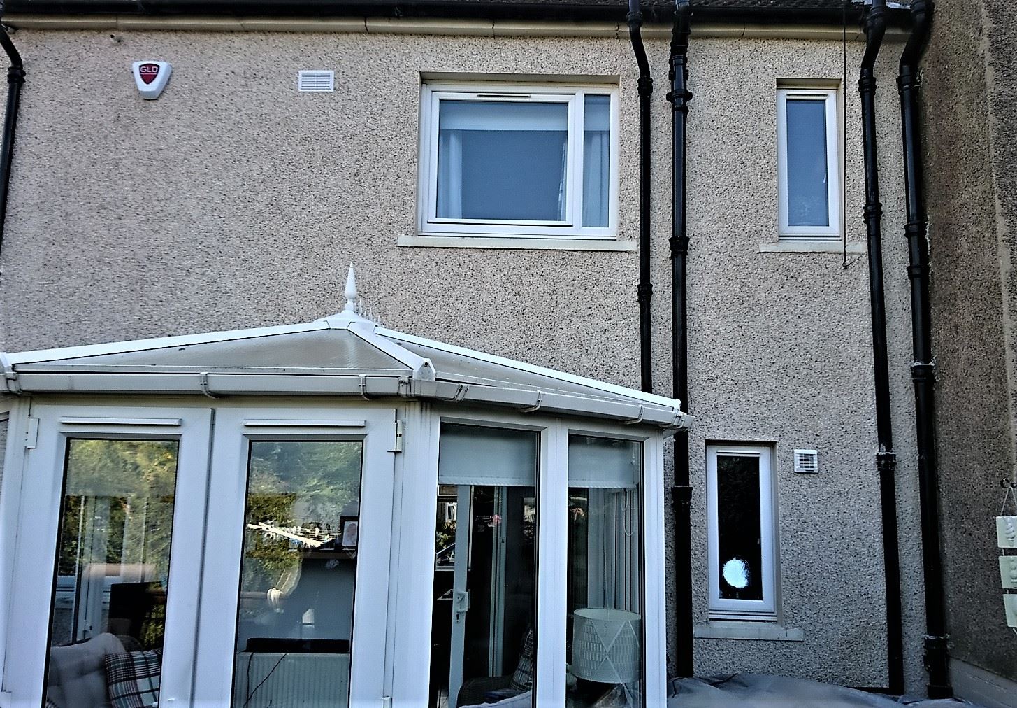 front entrance with roughcast render repair Edinburgh
