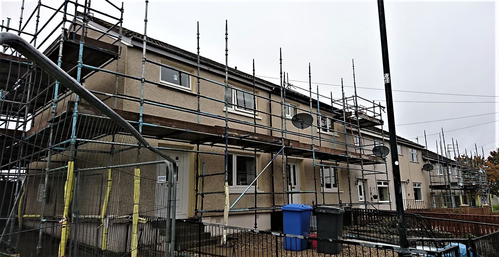 front elevation showing roughcast repair Edinburgh
