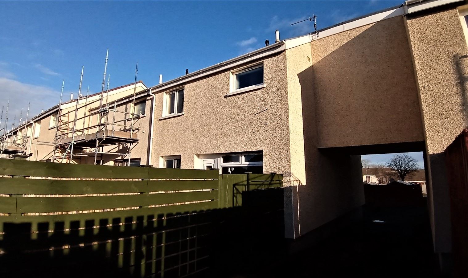 back elevation renewed by rendering Edinburgh