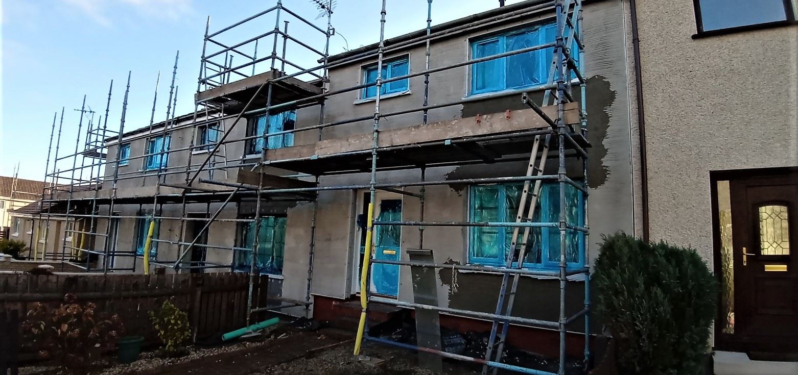 residential frontage showing rendering Edinburgh