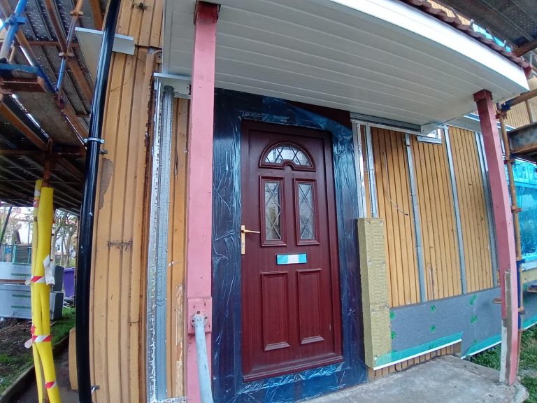 entrance area updated by roughcast repair Edinburgh