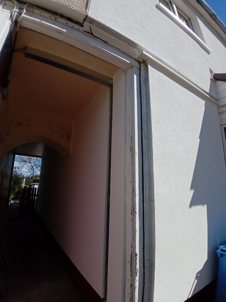 doorway view showing roughcaster Edinburgh work