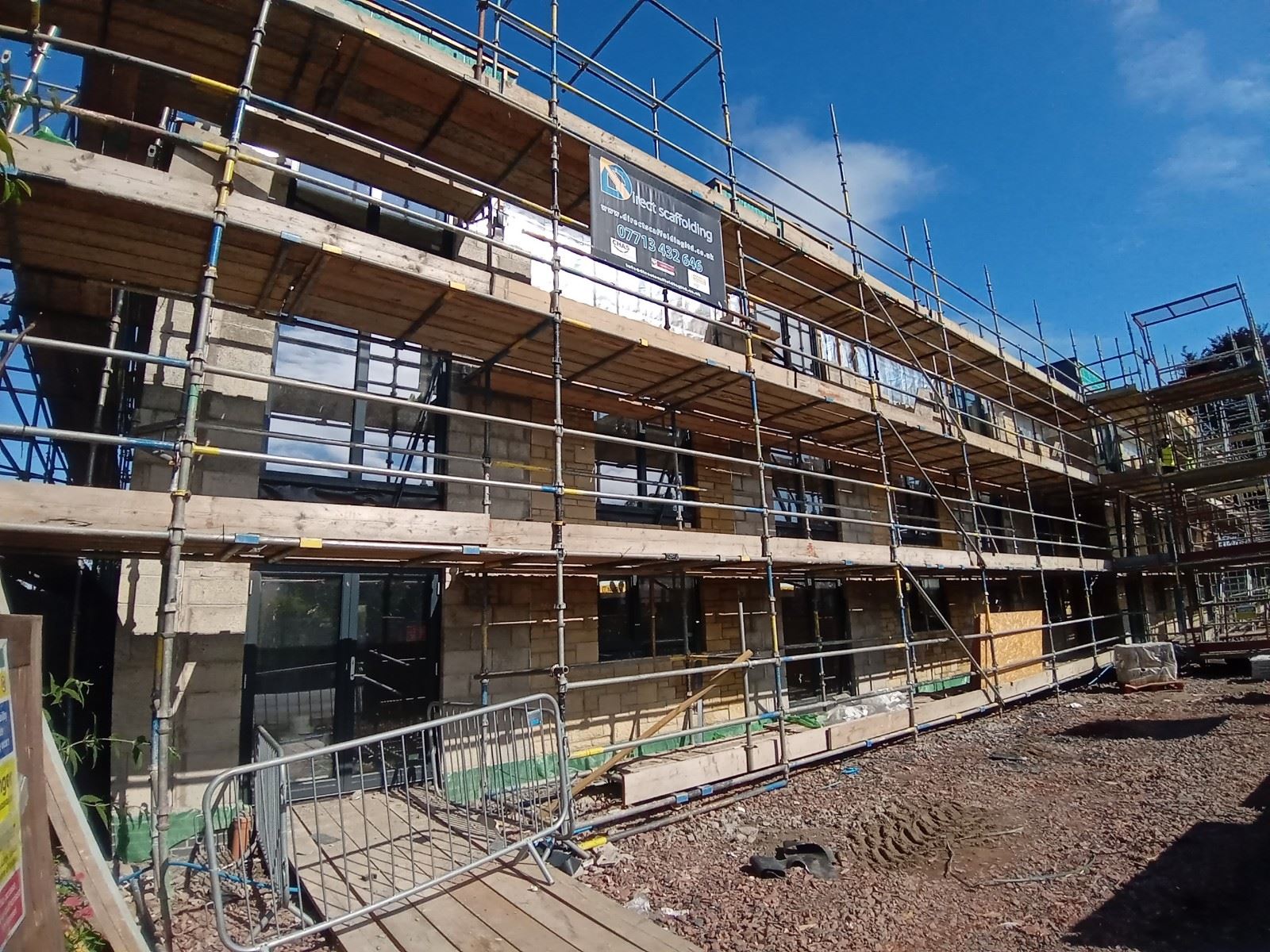 scaffolded block under roughcasting Edinburgh