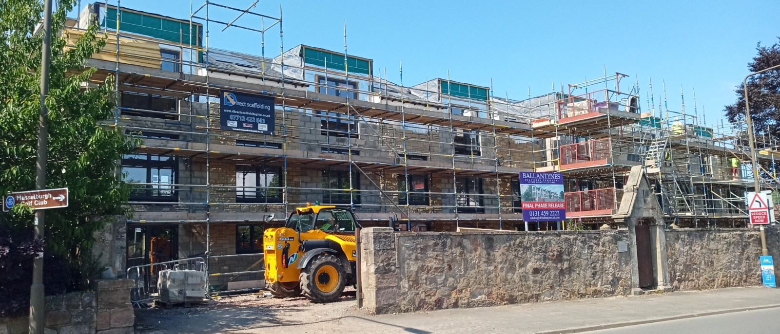rendering Edinburgh with scaffolding around the building