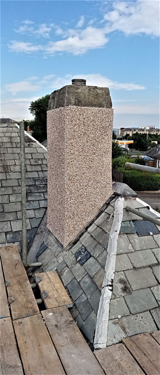 rendering Edinburgh applied to the exterior wall with smooth surface