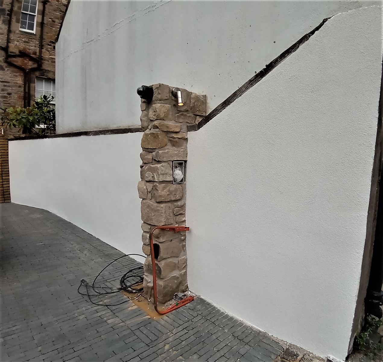 roughcasting Edinburgh applied around window frames