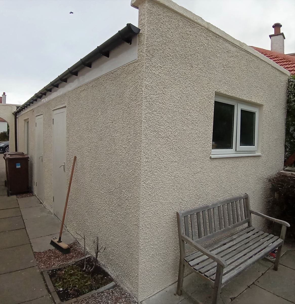 roughcast render Edinburgh applied around window and door areas