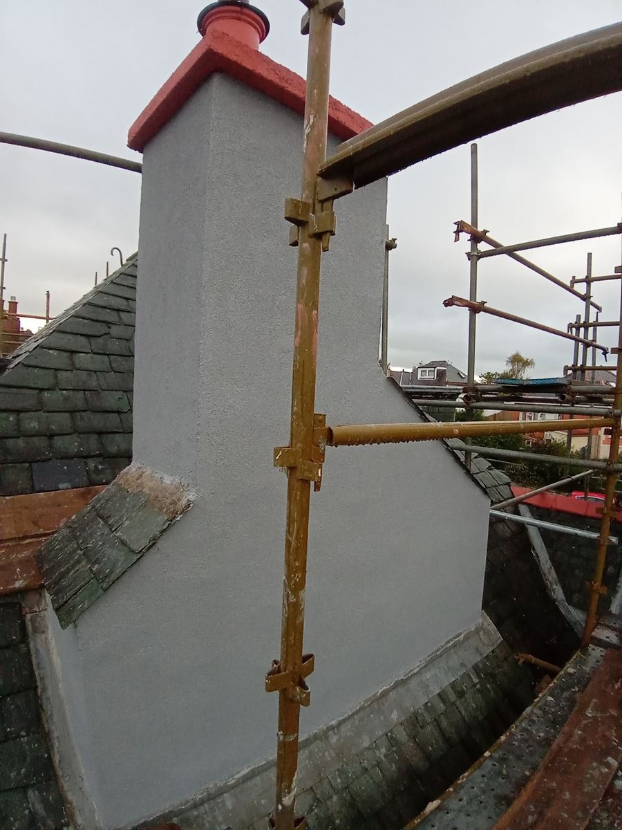 roughcasting Edinburgh around a building's exterior features