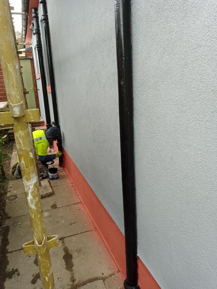 roughcast render Edinburgh on the exterior wall
