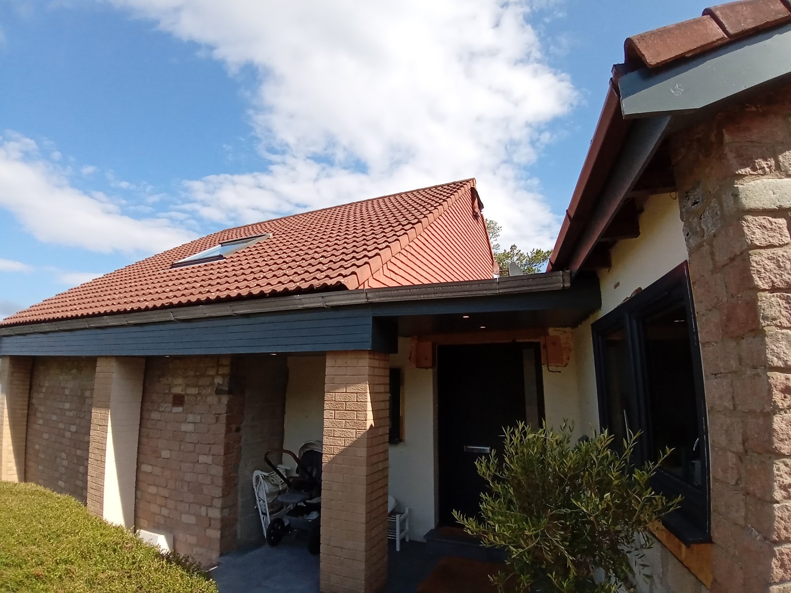 roughcast render repair on the side of a house