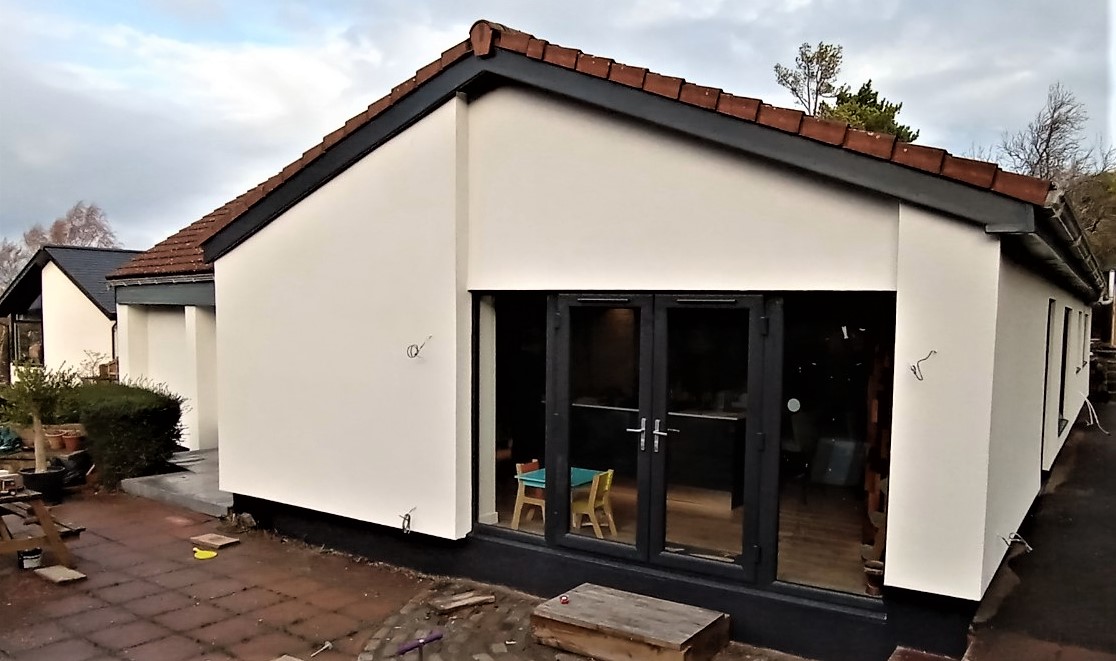 patio doors completed with roughcast repair