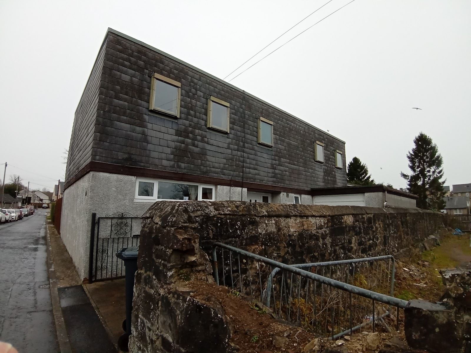 rear elevation after roughcast render repair