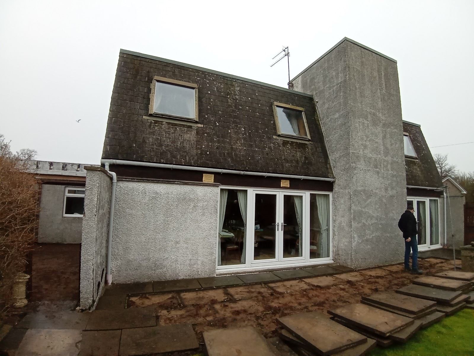 back elevation with roughcast render Edinburgh