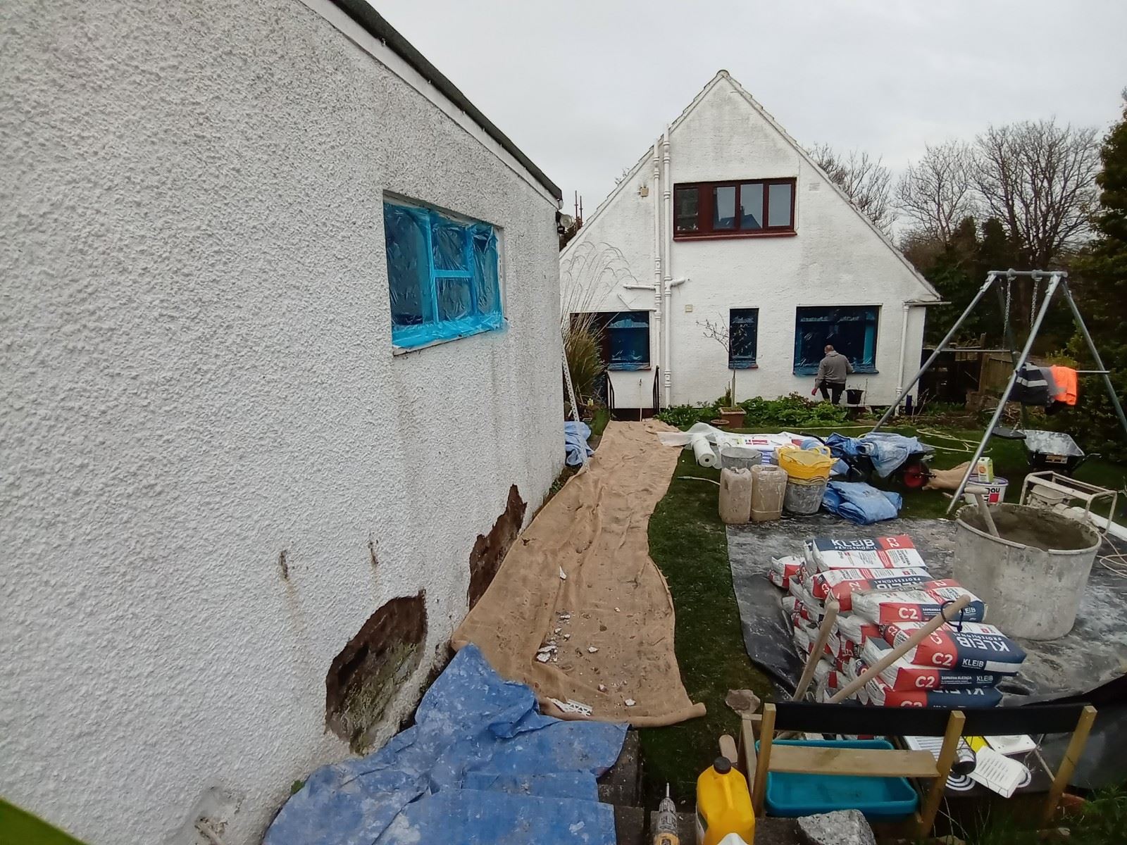 front garden view before rendering edinburgh