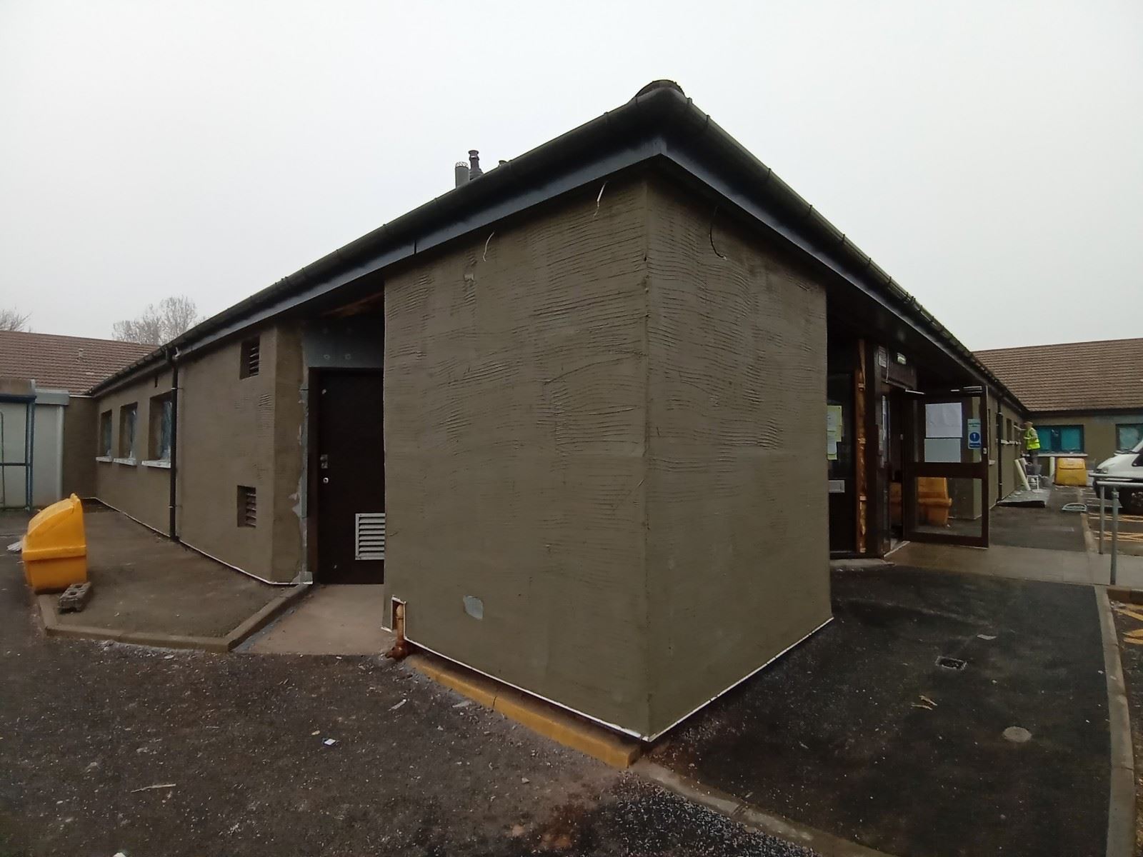 front corner wall in progress roughcasting edinburgh