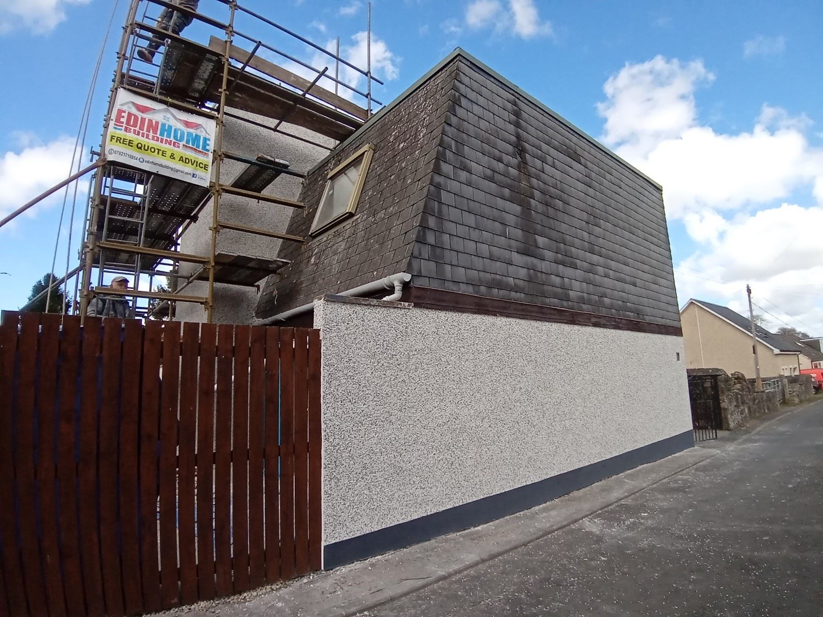 front corner finished with insulation edinburgh