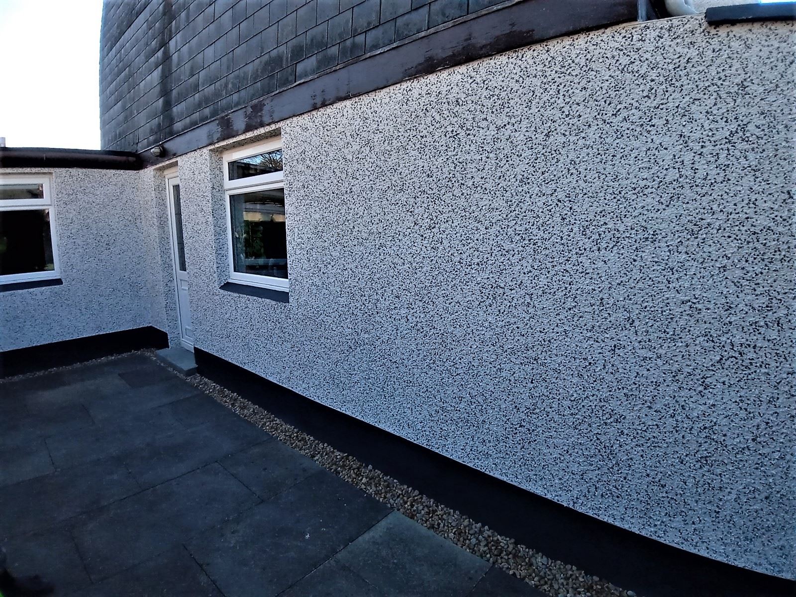 side wall freshly coated roughcasting edinburgh