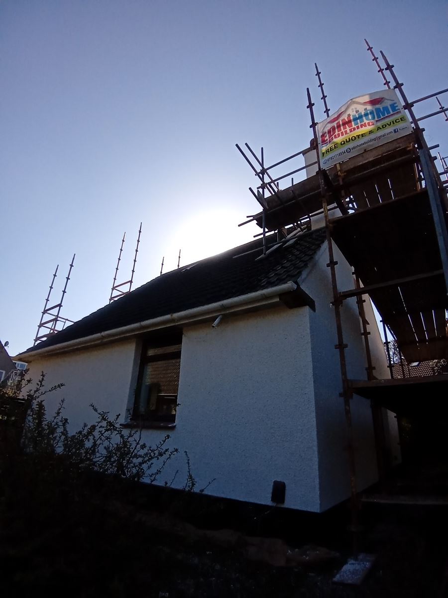 evening scaffold scene, rendering edinburgh