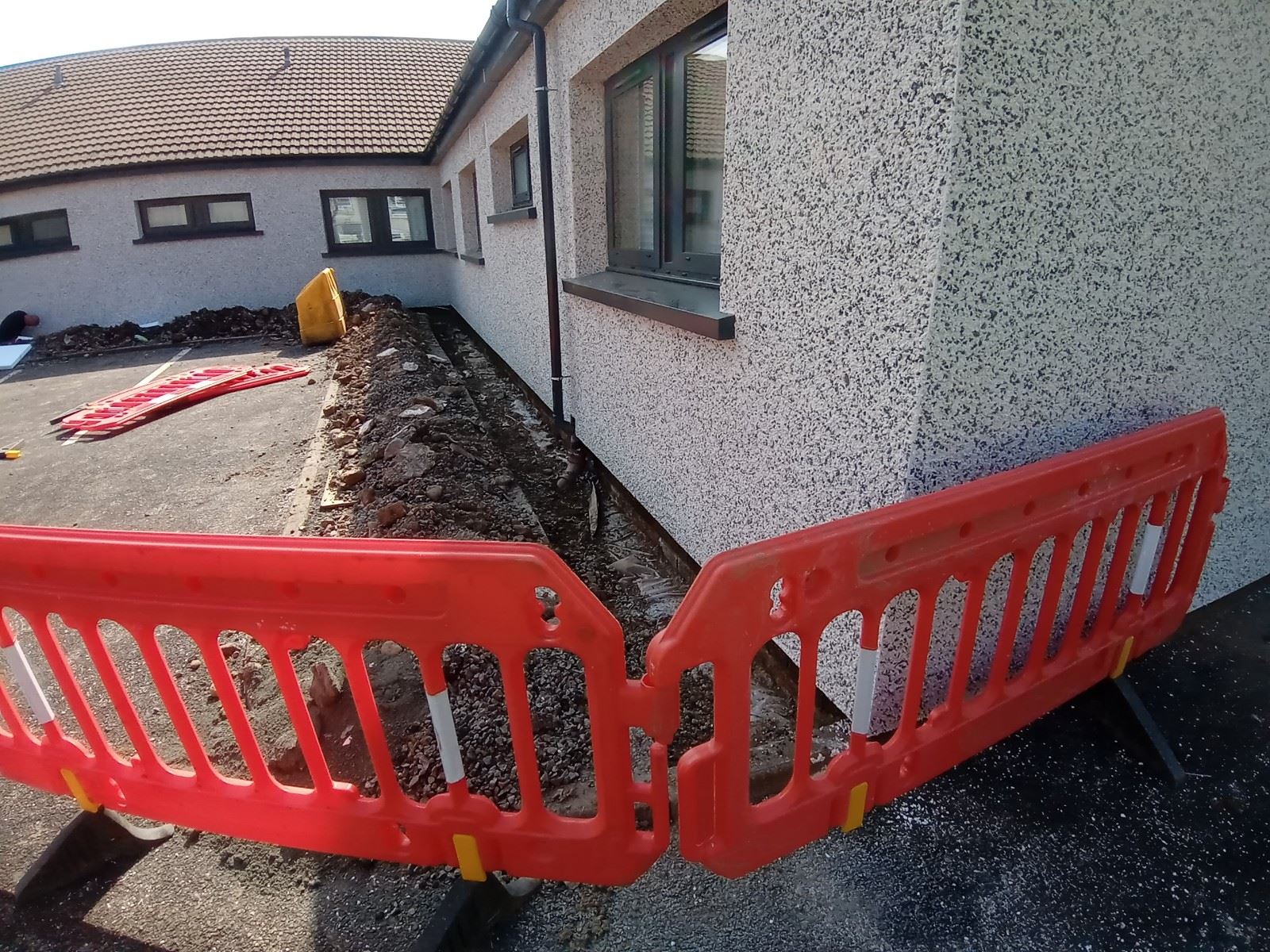 pathway beside wall after rendering edinburgh
