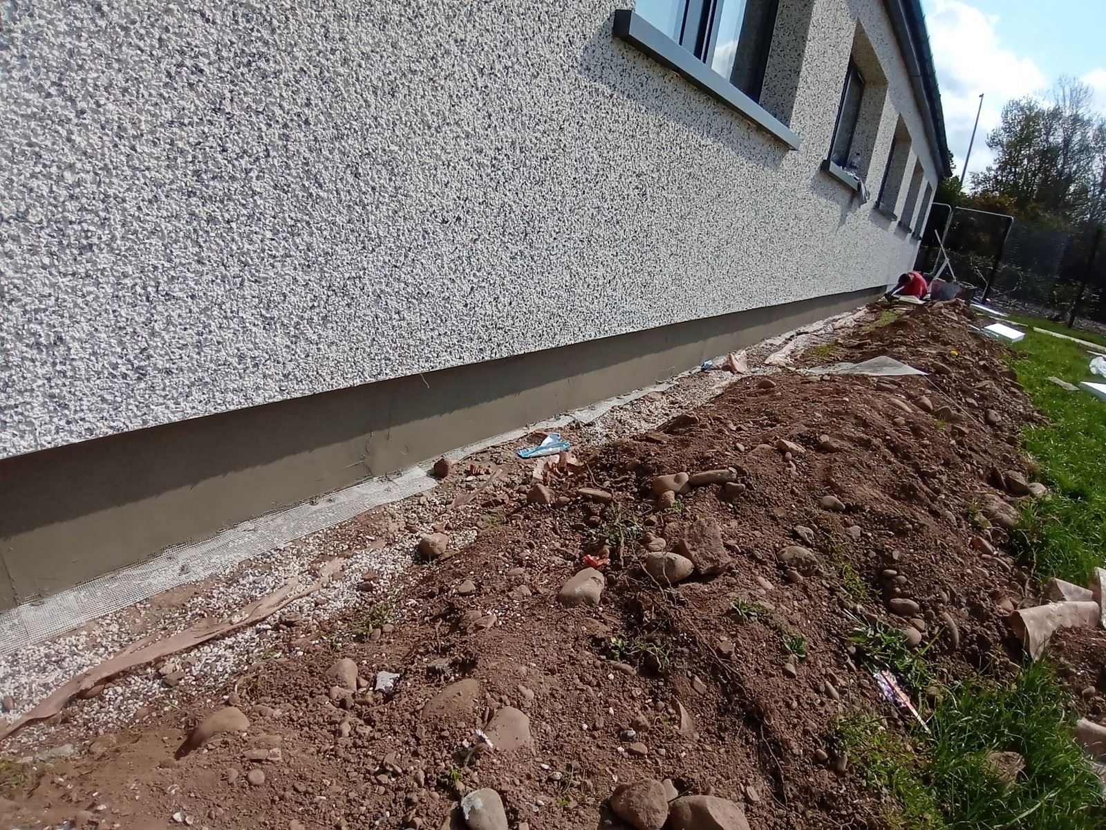soil trench beside solid wall insulation edinburgh