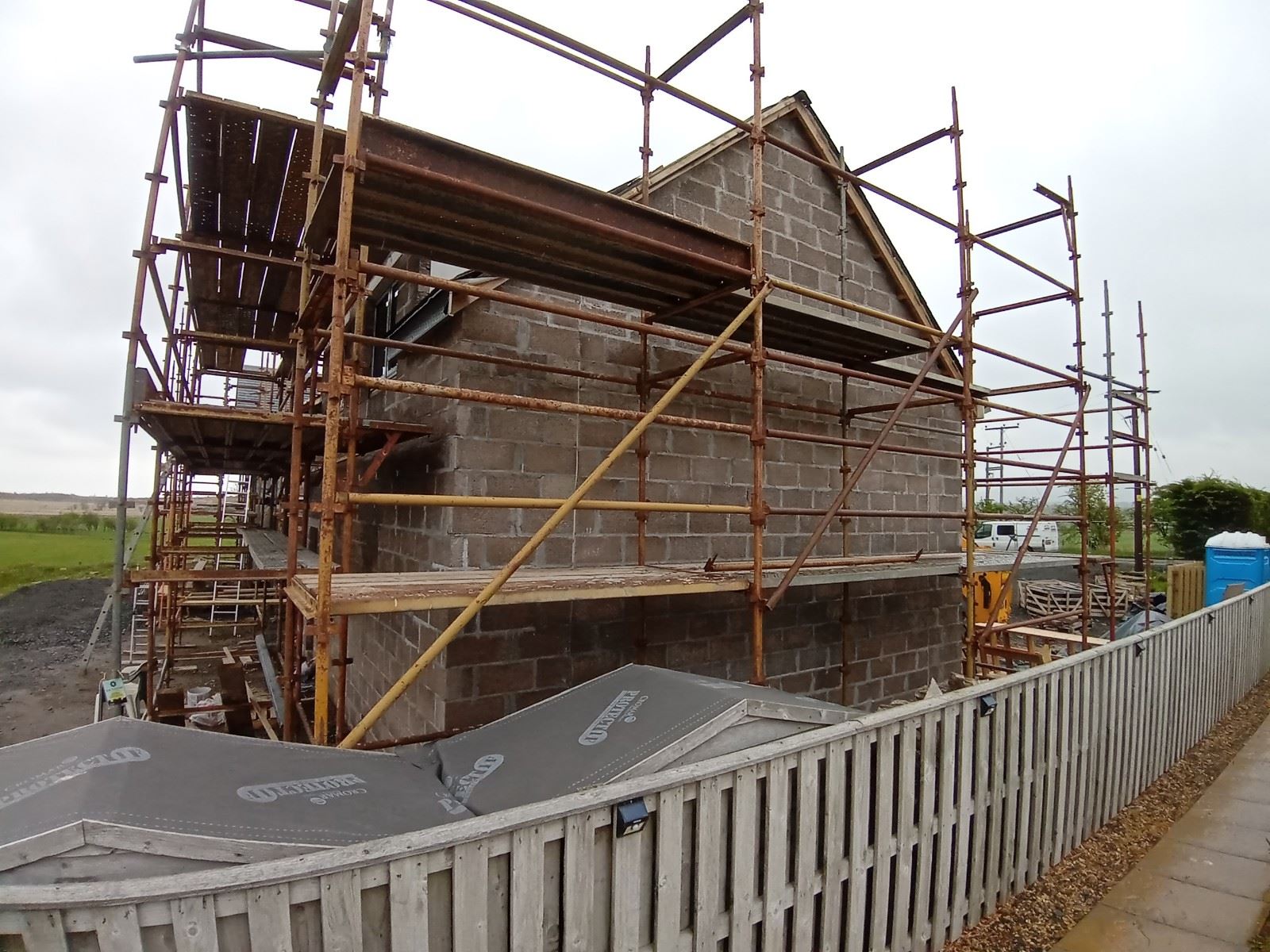 Insulation Edinburgh project with contractor van at site