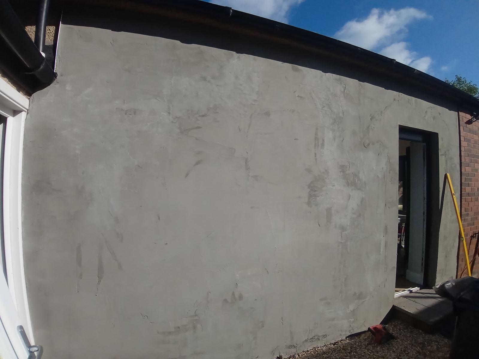 solid wall insulation Edinburgh applied to gable extension wall