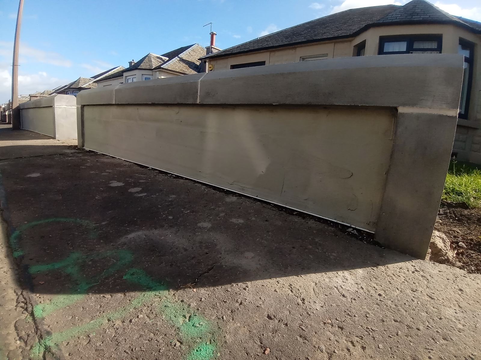 Insulation Edinburgh for exterior wall with brown coping detail