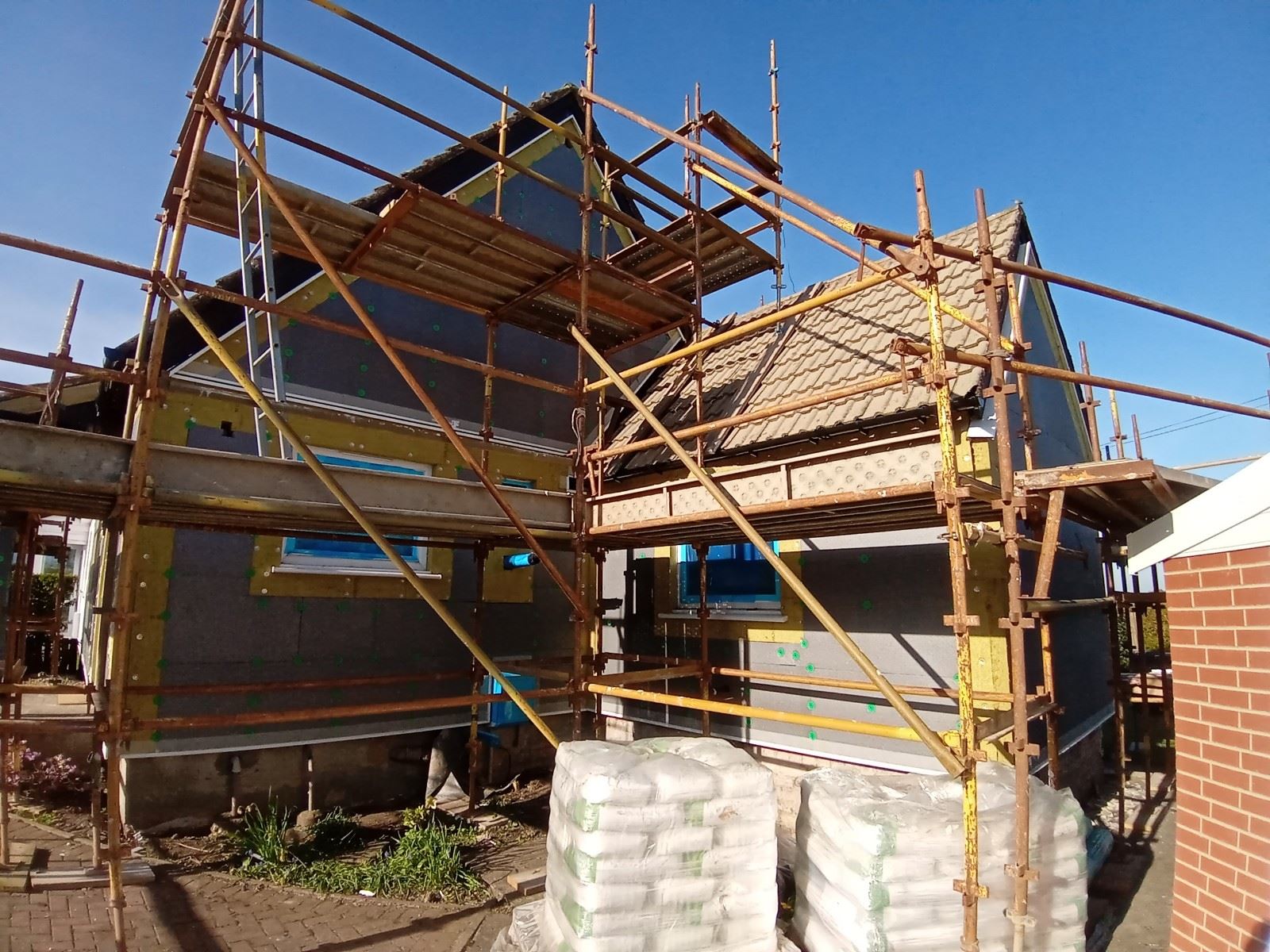 external wall insulation Edinburgh on property wall during project