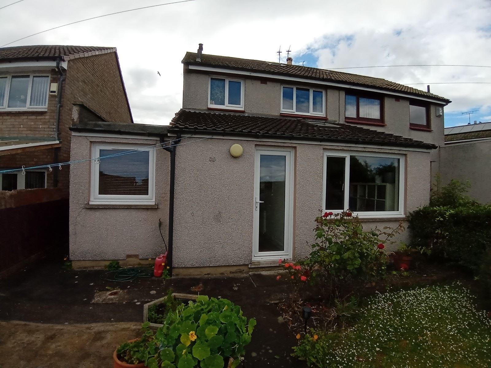 external wall insulation Edinburgh on rear two-storey elevation
