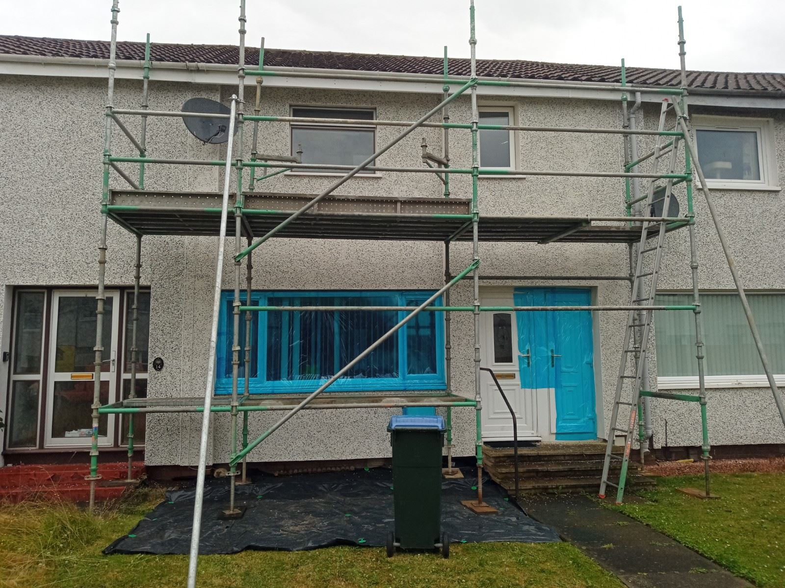 Insulation Edinburgh on rear wall with scaffold protection