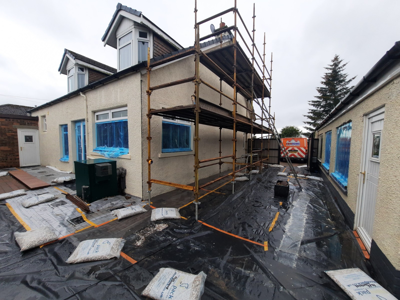 scaffolding site mid house rendering Edinburgh project