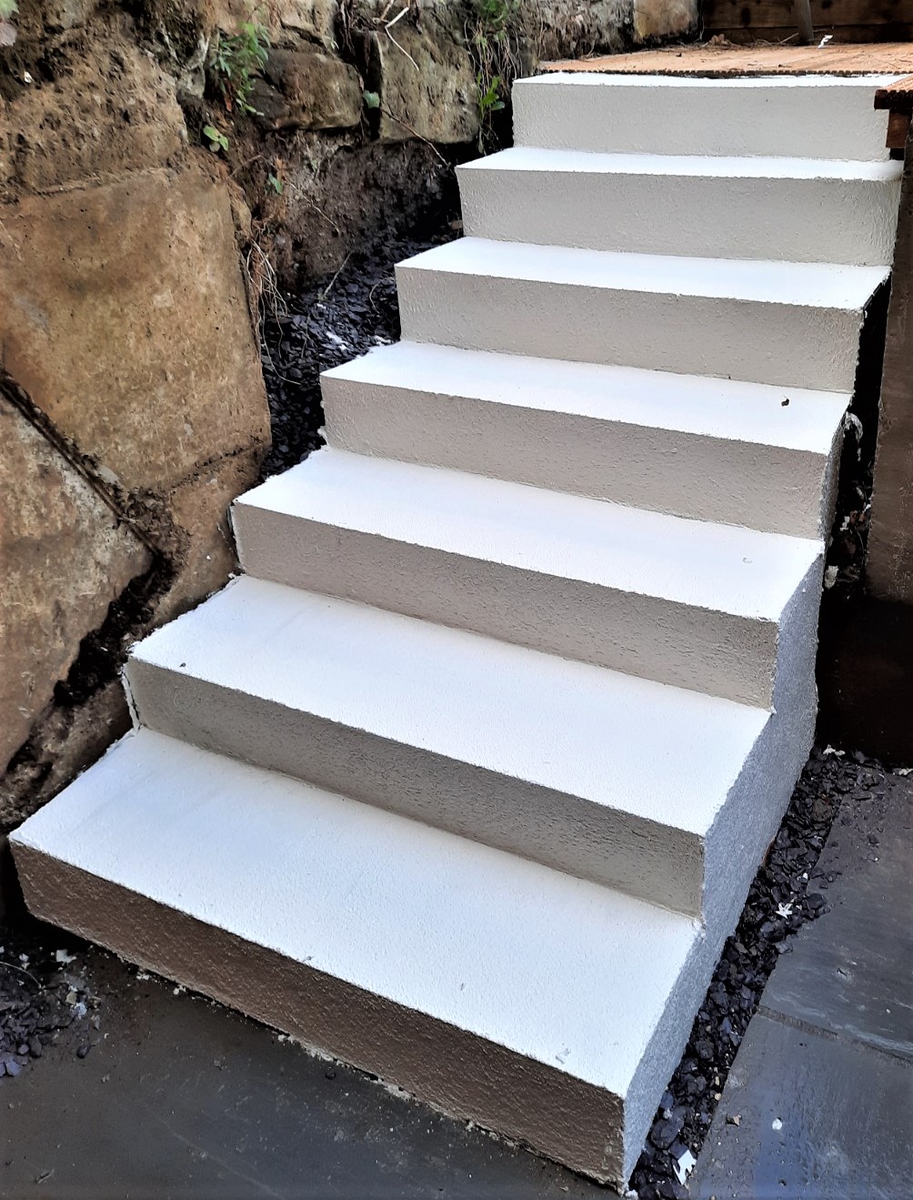 roughcast render Edinburgh insulation boards prepared for installation