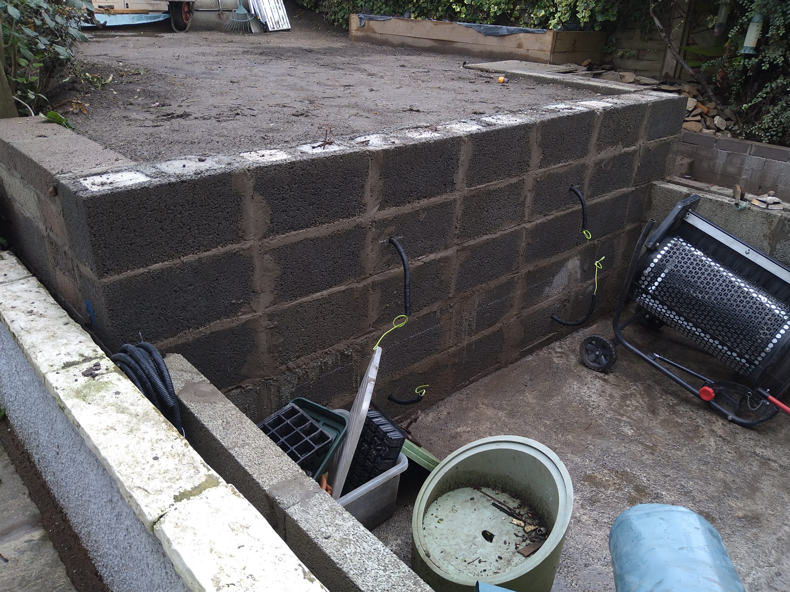 block wall awaiting house rendering Edinburgh
