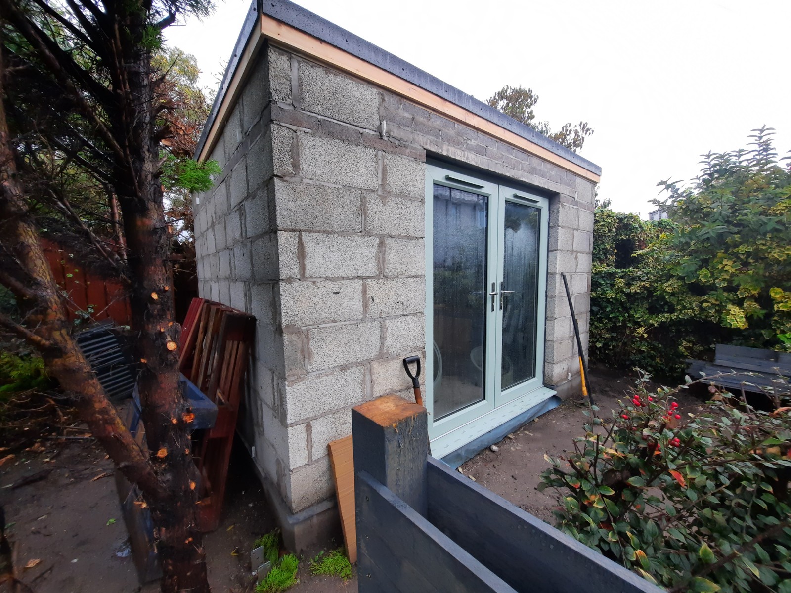 small outbuilding before house rendering Edinburgh