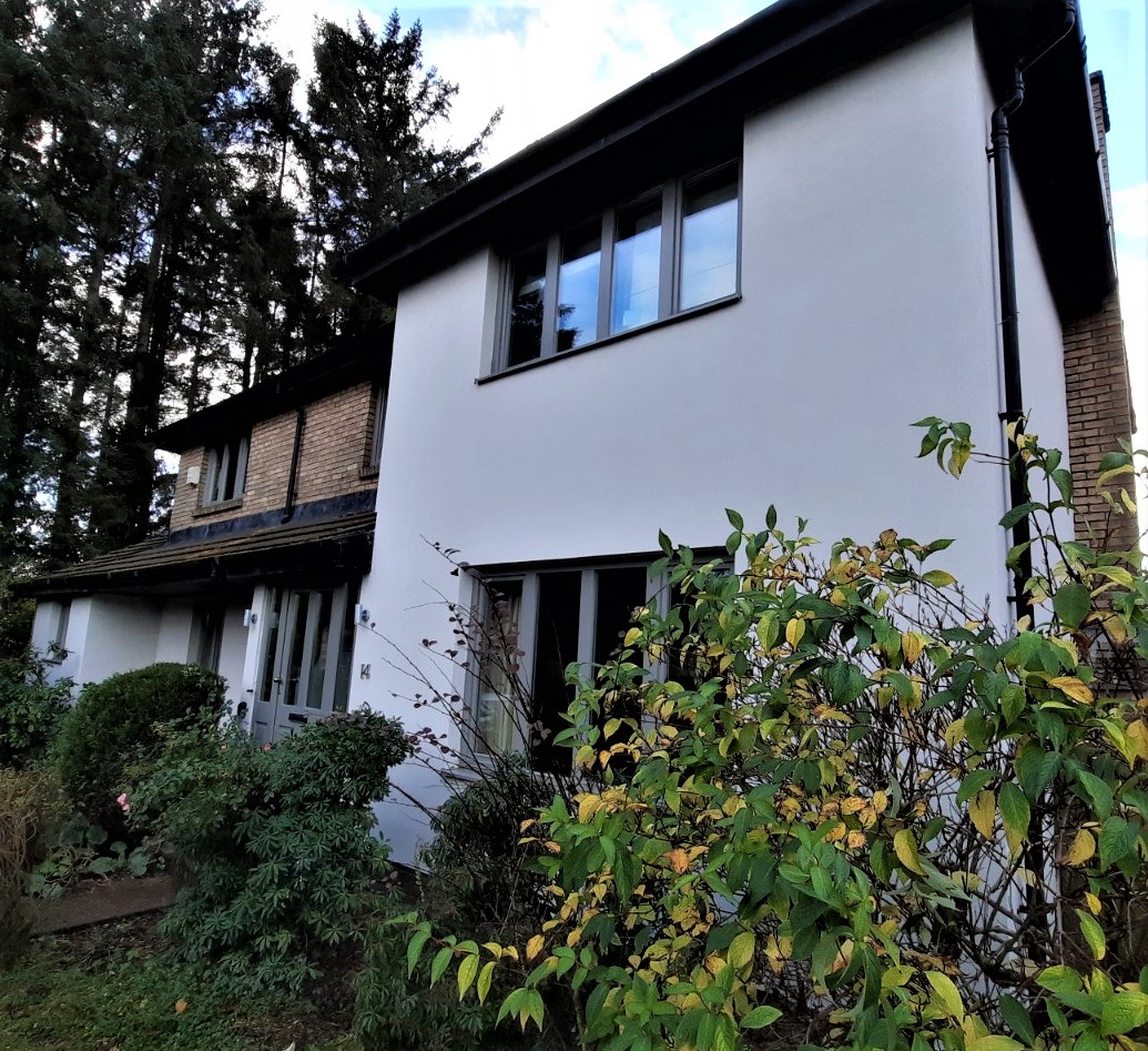 garden view facade completed by roughcaster Edinburgh