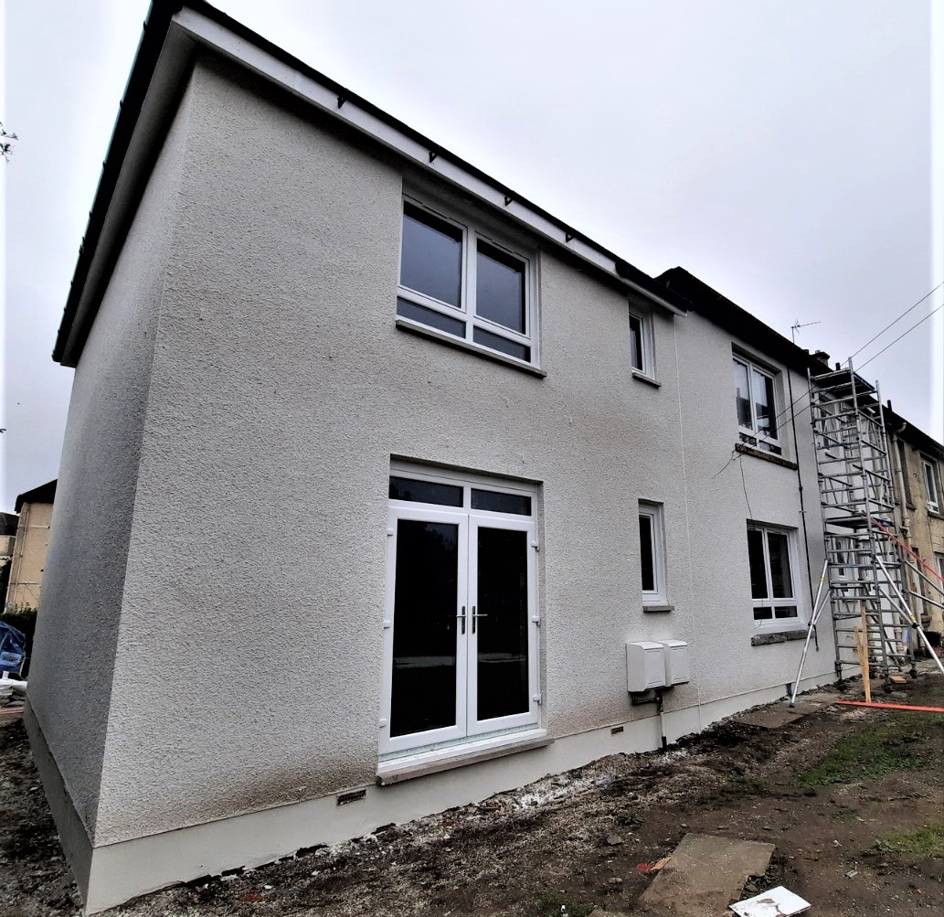 fresh exterior wall with external wall insulation Edinburgh