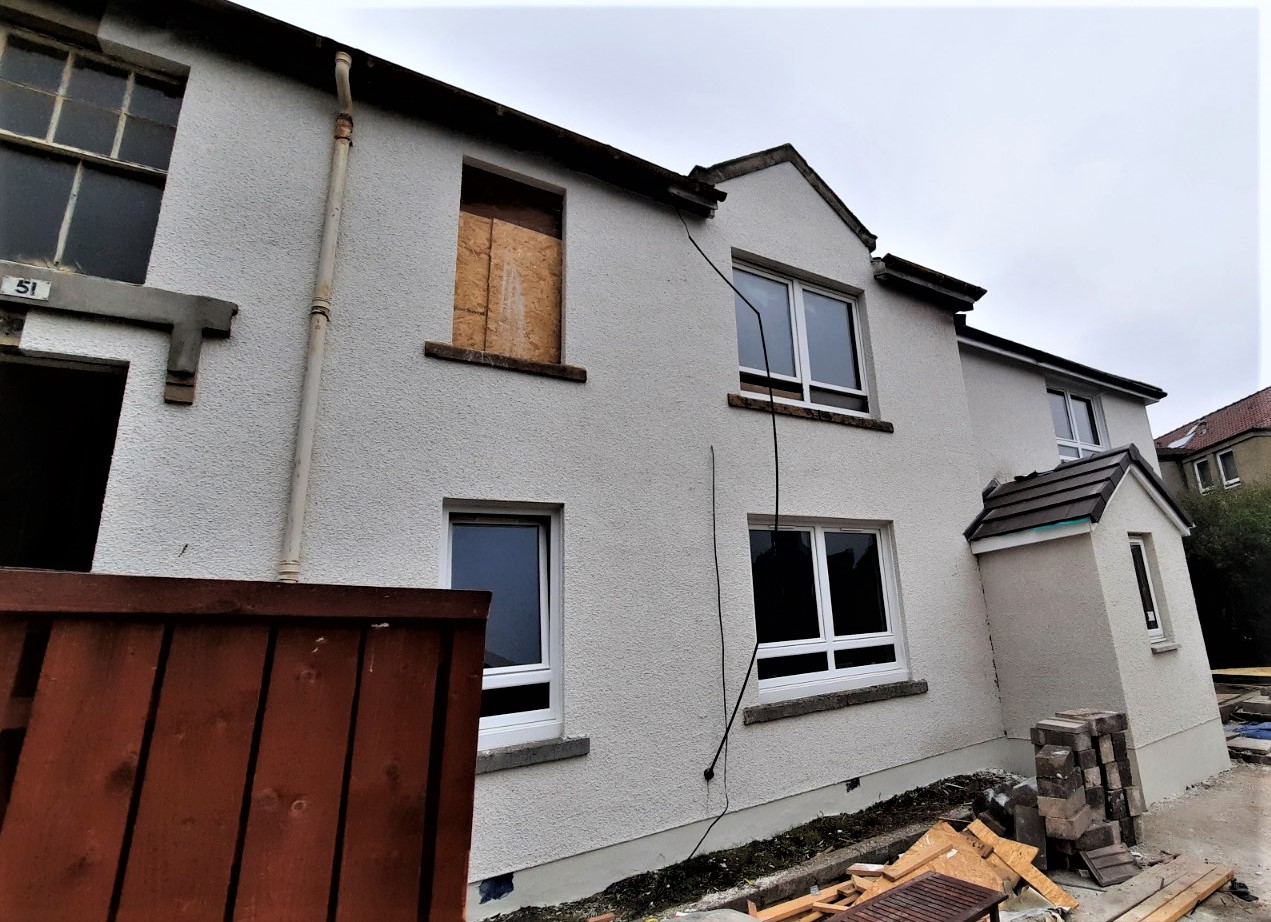 renovation site showing solid wall insulation Edinburgh