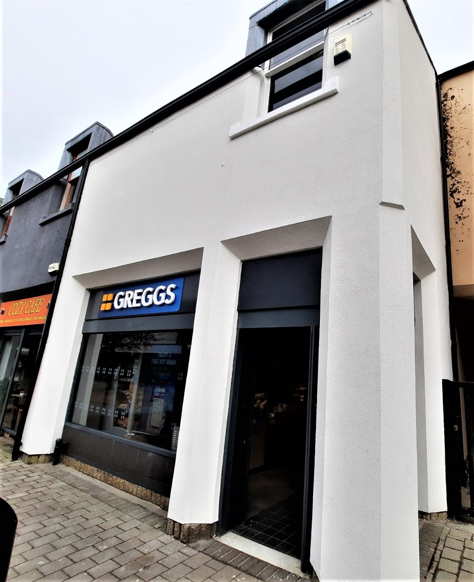angled shop view with house rendering Edinburgh