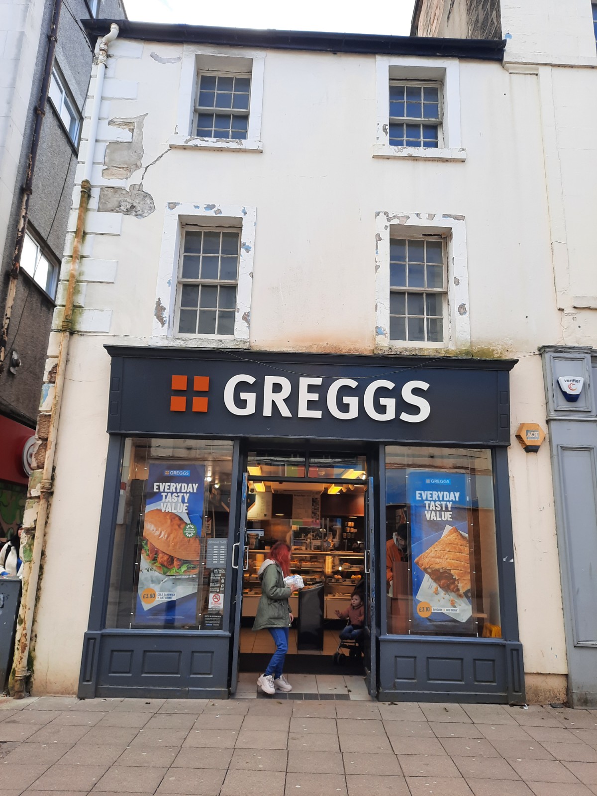 shop entrance after roughcast repair