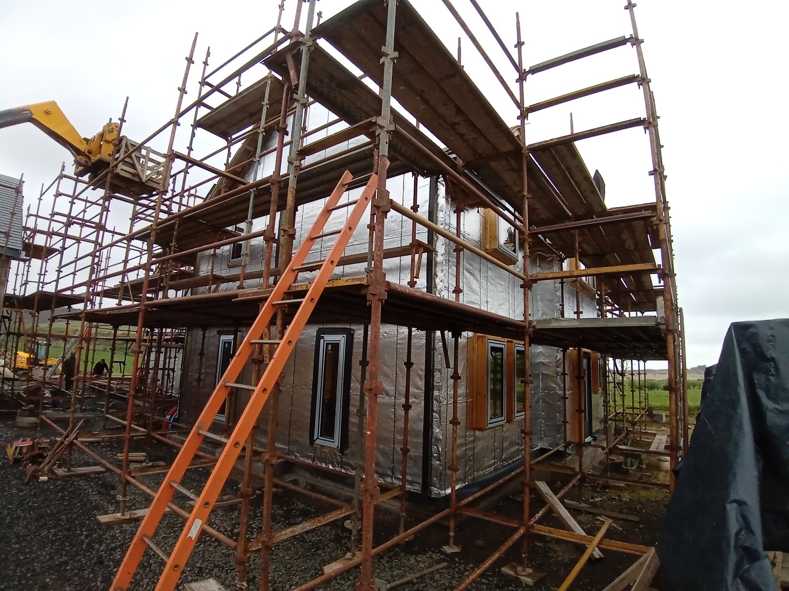 blue wrap preparation for roughcast repair