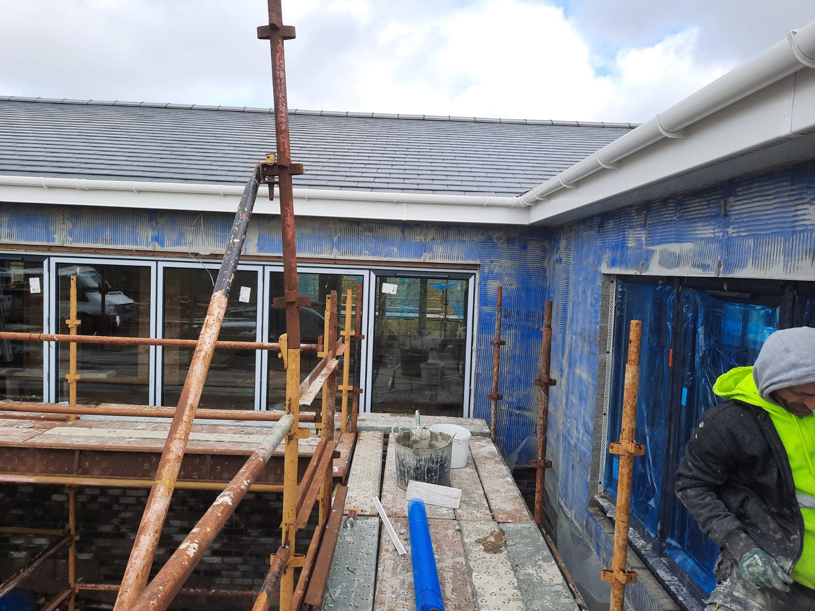 entryway area before house rendering Edinburgh finish