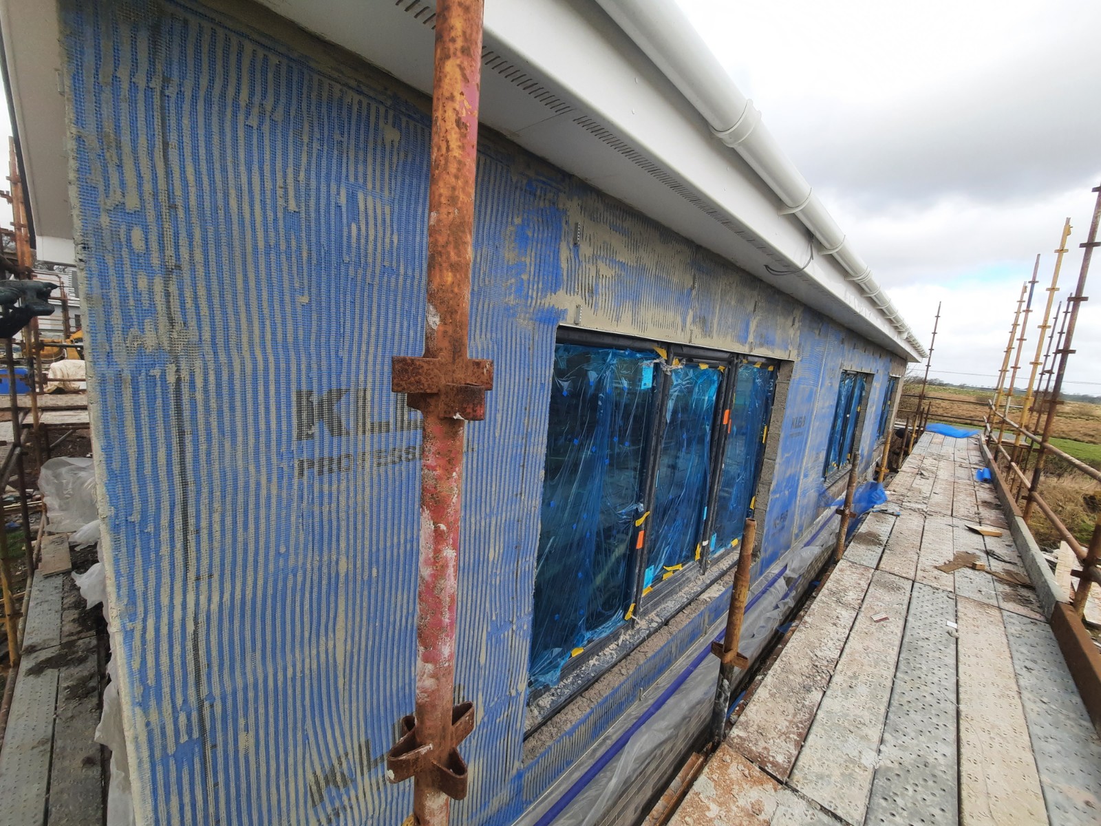 close-up of mesh for roughcast render repair