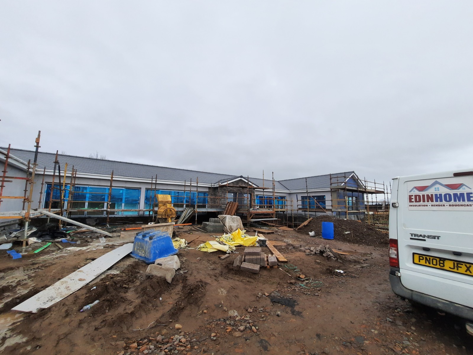 construction site ready for roughcast repair