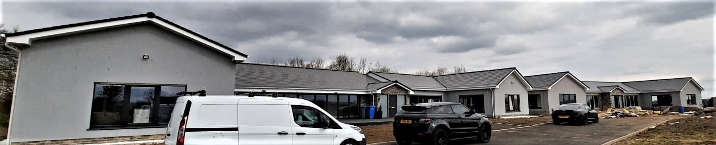newly built home with modern house rendering Edinburgh