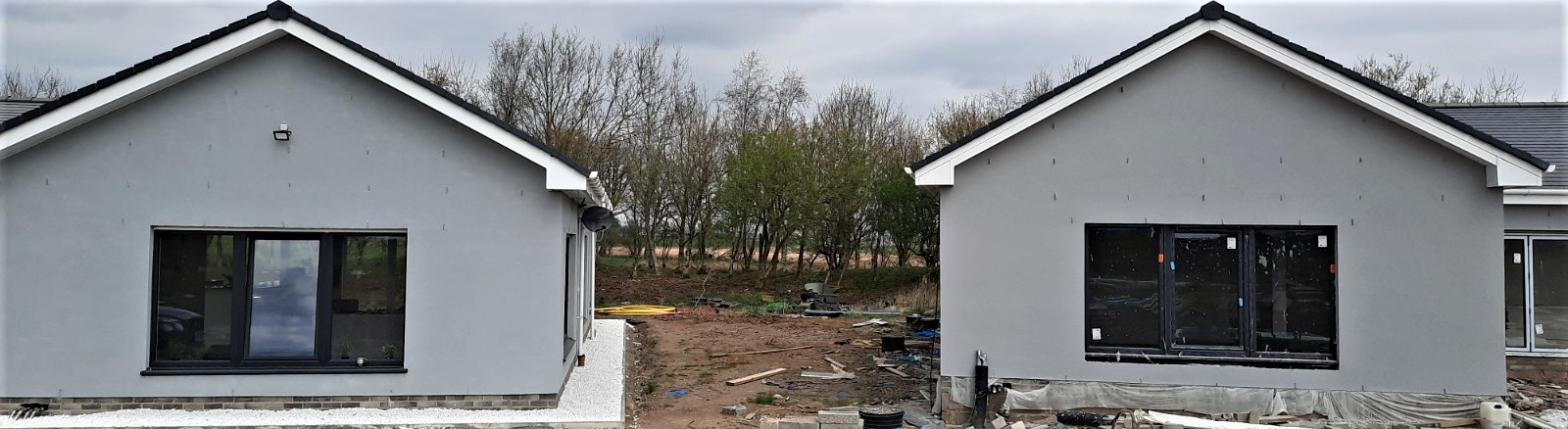 side garden view of property with roughcaster Edinburgh