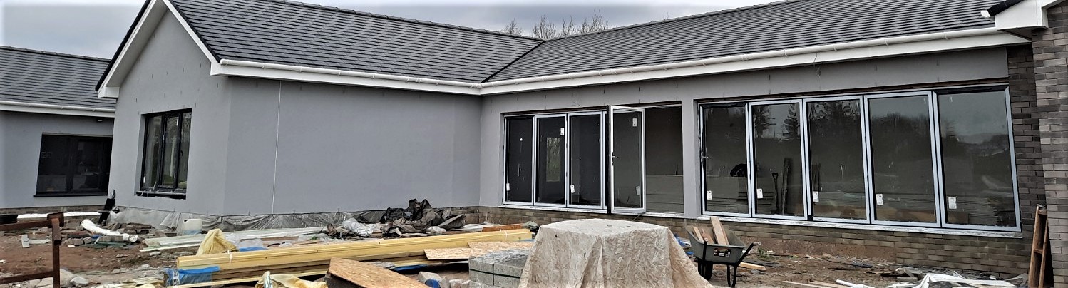 front driveway view after house rendering Edinburgh