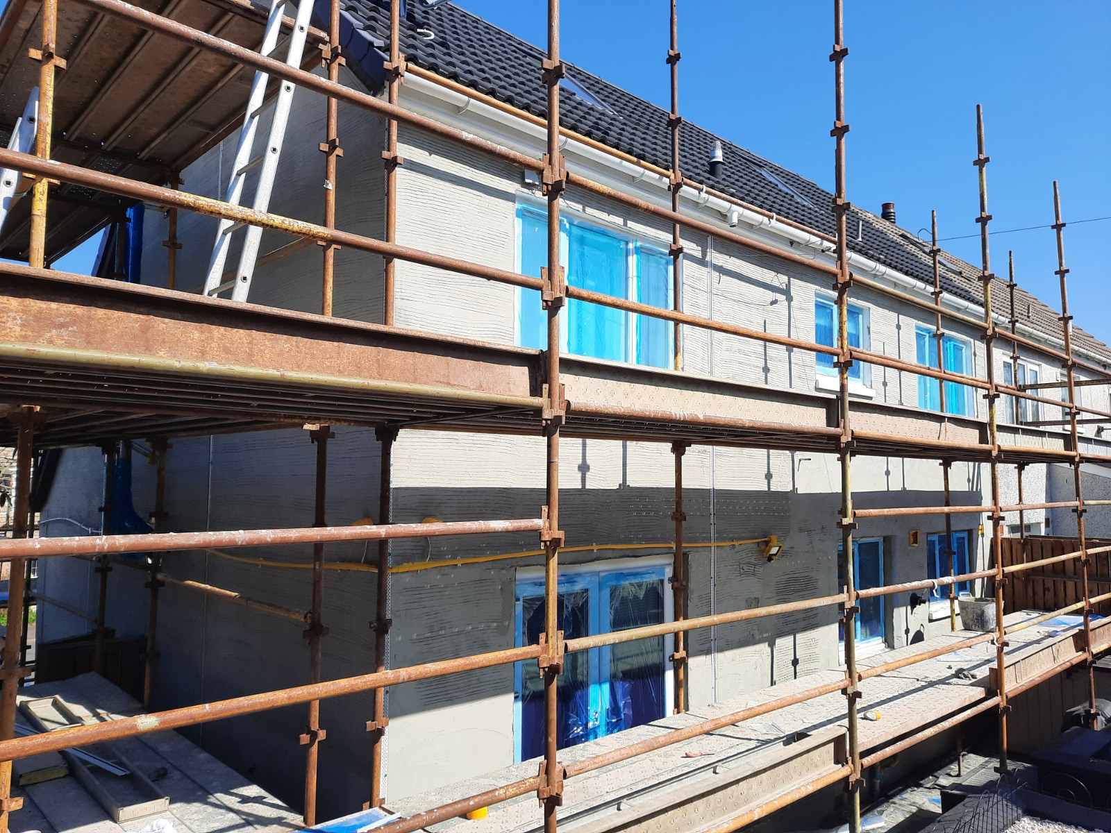 upper floor covered in new house rendering Edinburgh
