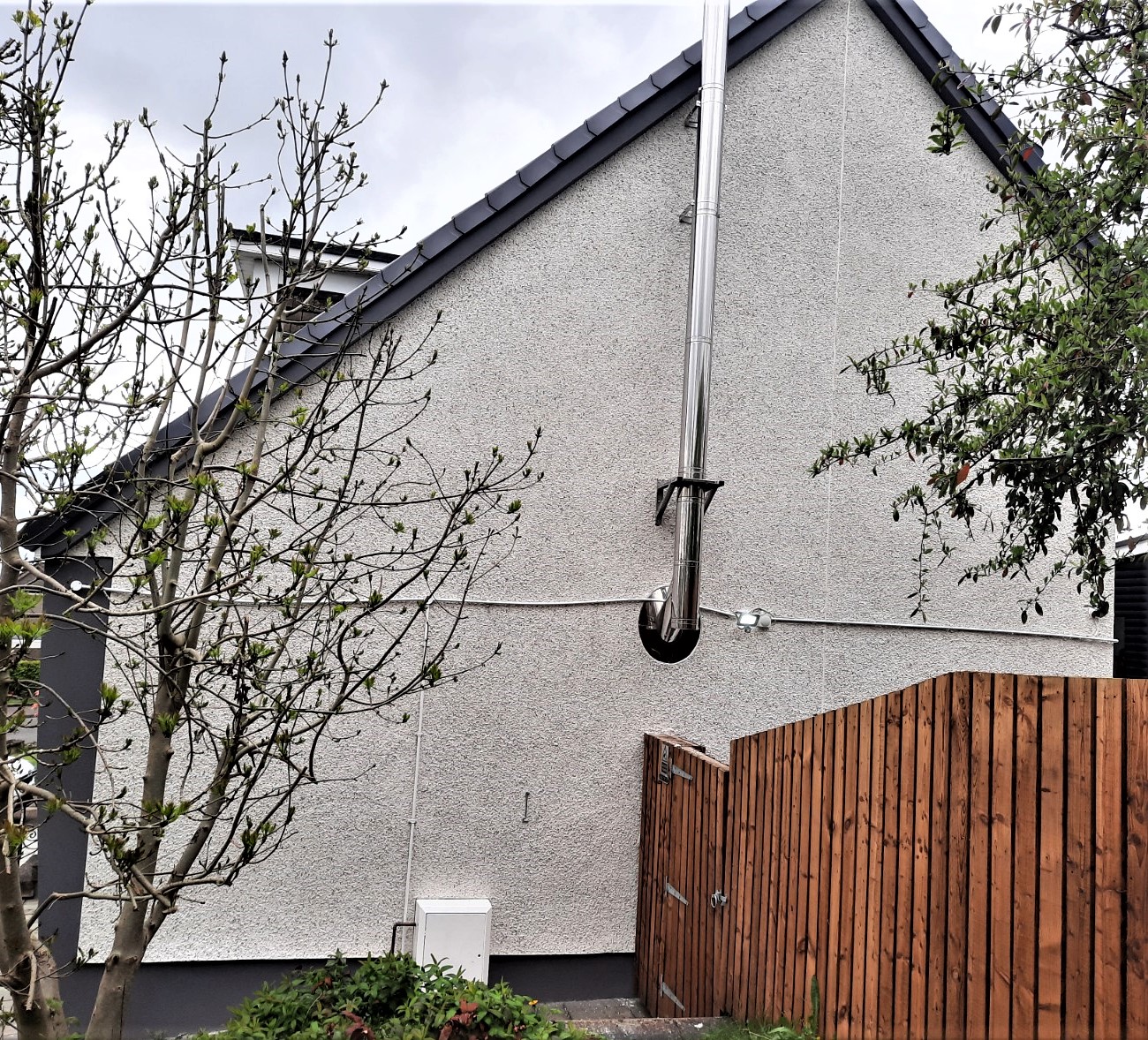 gable wall after roughcast render repair